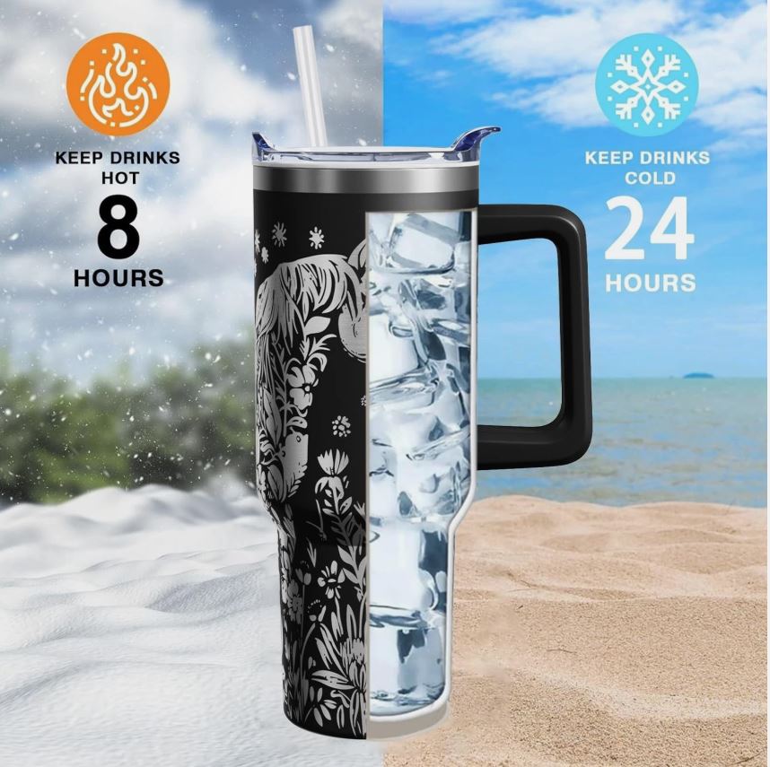 Horse 40oz Tumbler With Handle